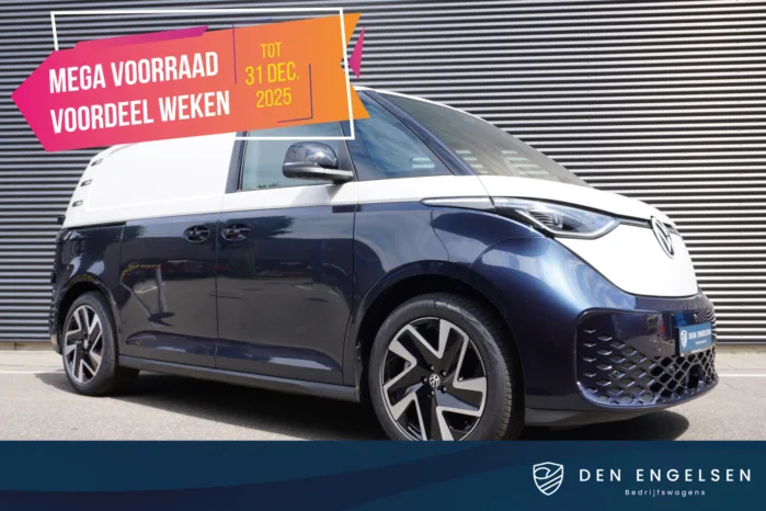 ID. Buzz Cargo 340 pk 4-Motion, Anniversary Edition,  Achteruitrijcamera, Comfortstoelen met armleuning, Navigatie, Achterdeuren zonder ruit, Trekhaak, Warmtepomp, Schuifdeur rechts en links met sluithulp