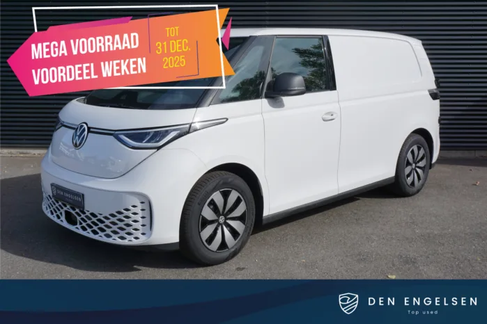 Volkswagen ID. Buzz Cargo 182 kWh Accu 286 PK Achterdeuren Nieuw model 3-Zits Camera Trekhaak Cruise Standkachel Apple Carplay