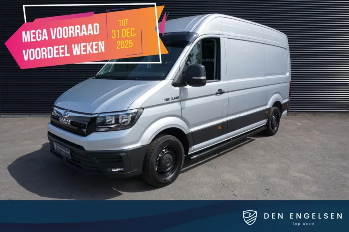 MAN TGE 3.140 140PK Automaat L3H3/L2H2 Apple Carplay Camera Navi Trekhaak Cruise control Nieuw!
