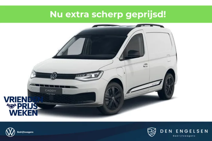 Volkswagen Caddy Cargo 1.5 TSI Hybride DSG Limited Edition, Climatronic, Achterdeuren zonder deuren, App connect draadloos, Alarm, LED koplampen, Trekhaak met vaste kogel